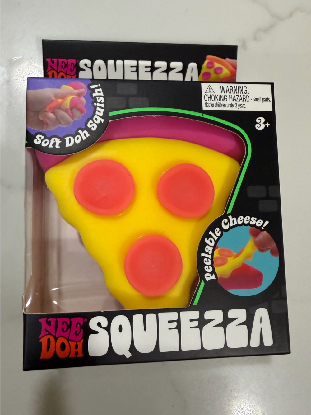 Schylling NEEDOH Squeezzza Pizza Squishy Toy - NIB - RARE - Pink crust